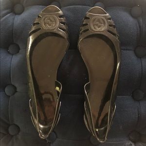 Black Gucci jelly sandals size 7